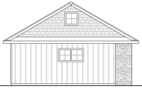 Left Elevation for House Plan #343321