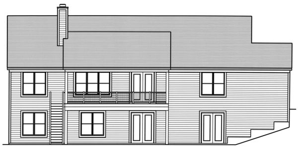 Rear Elevation for House Plan #539502