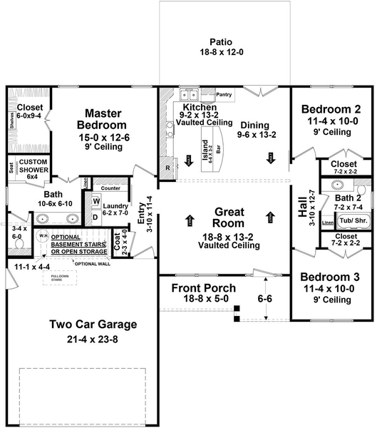 Main Floor Plan for House Plan #216141