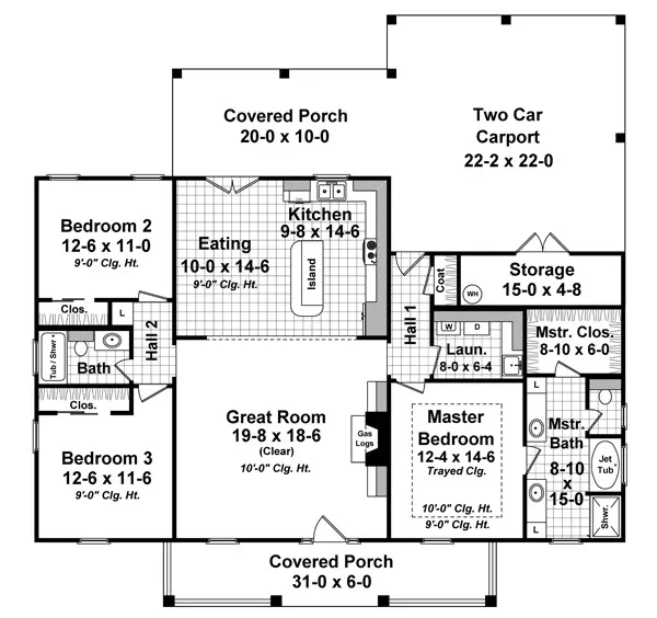 Main Floor Plan for House Plan #210461