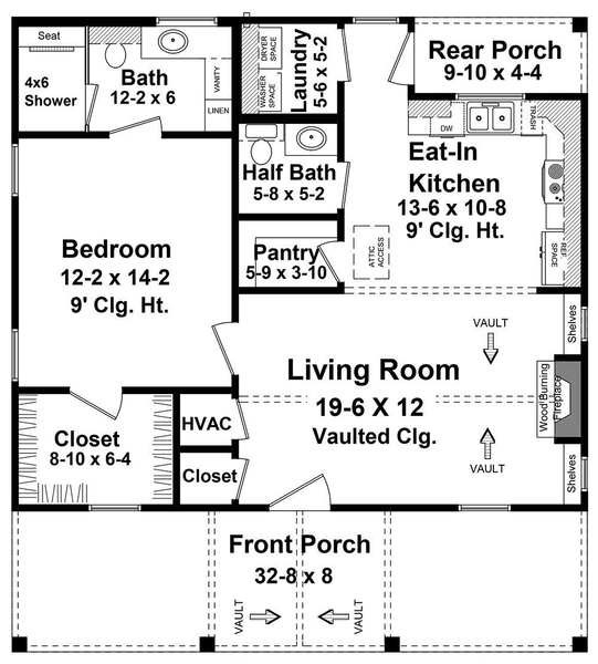 Main Floor Plan for House Plan #212780