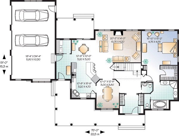 Main Floor Plan for House Plan #141762