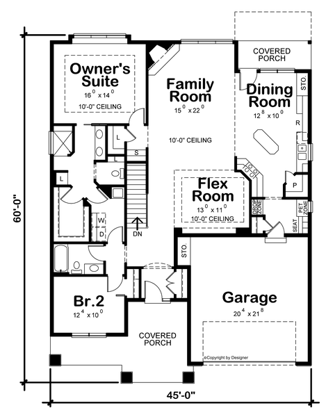 Main Floor Plan for House Plan #158081