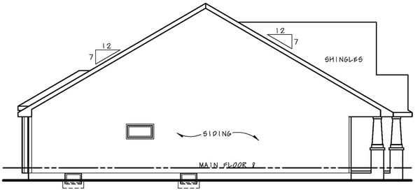 Left Elevation for House Plan #158081