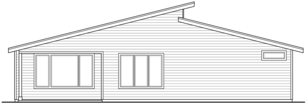 Rear Elevation for House Plan #342112