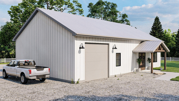 Left Elevation for House Plan #700641