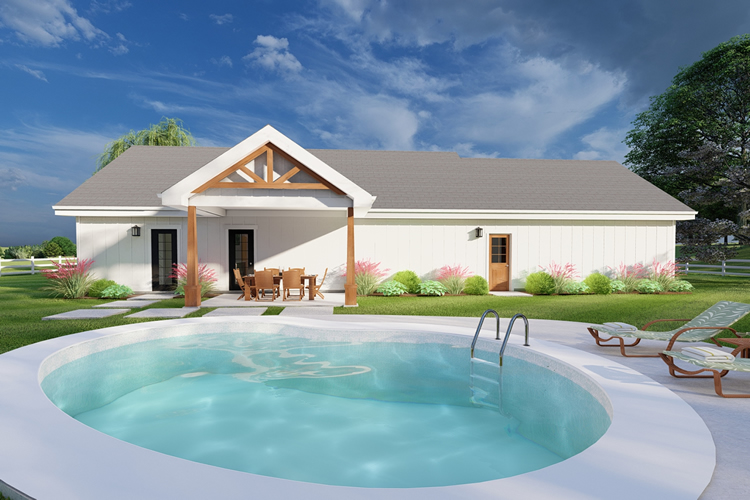Rear Elevation for House Plan #581230