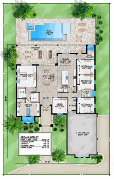 Main Floor Plan for House Plan #772652