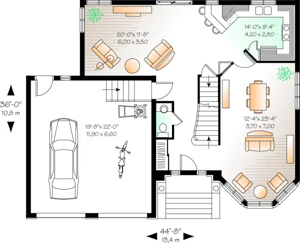 Main Floor Plan for House Plan #140882