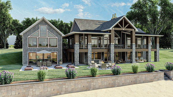 Rear Elevation for House Plan #706312