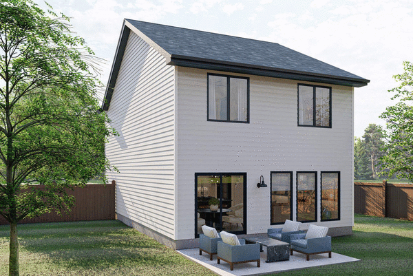 Rear Elevation for House Plan #704641