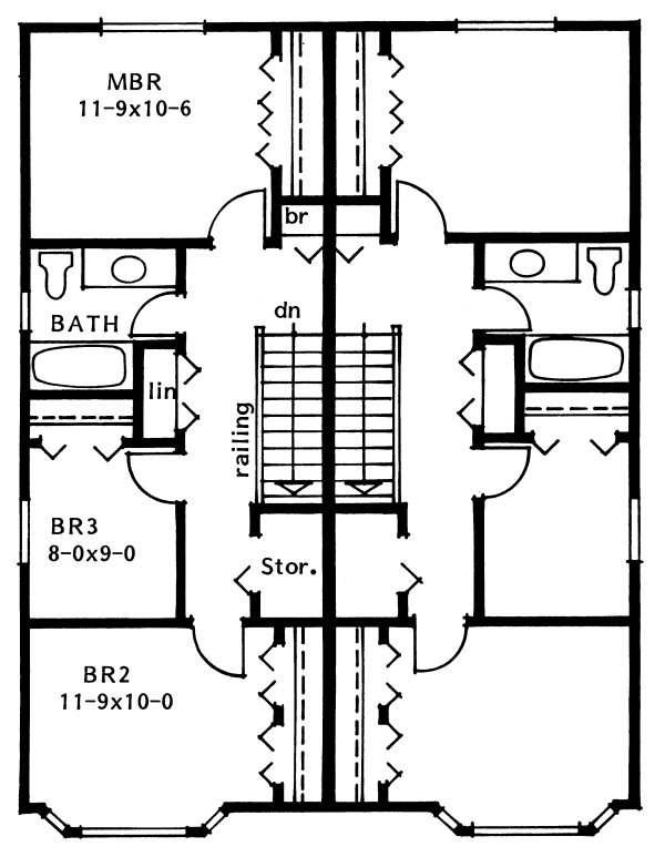 Second Floor Plan for House Plan #226193