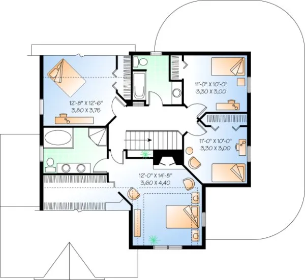 Second Floor Plan for House Plan #144882