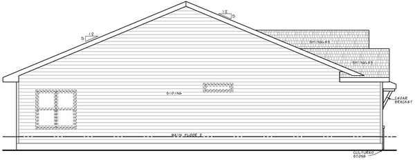 Left Elevation for House Plan #150931