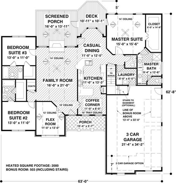 Main Floor Plan for House Plan #270002
