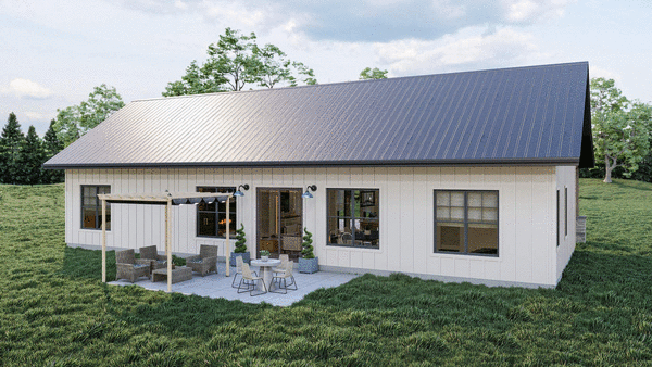 Rear Elevation for House Plan #705961