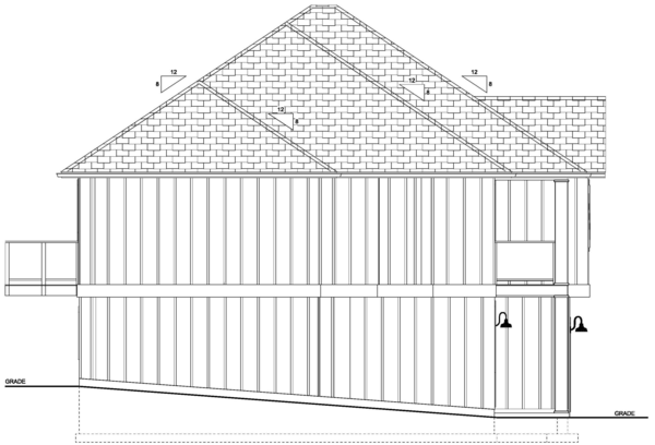 Left Elevation for House Plan #203080