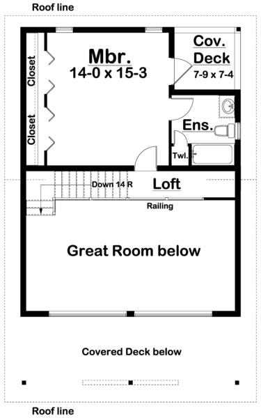 Second Floor Plan for House Plan #203072
