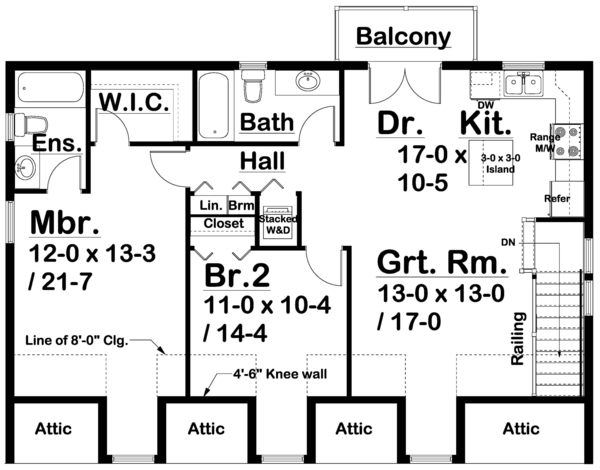 Second Floor Plan for House Plan #203092