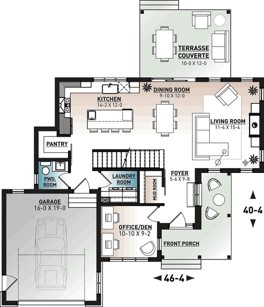 Main Floor Plan for House Plan #140481