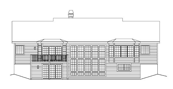 Rear Elevation for House Plan #637132