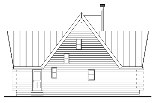 Rear Elevation for House Plan #343241