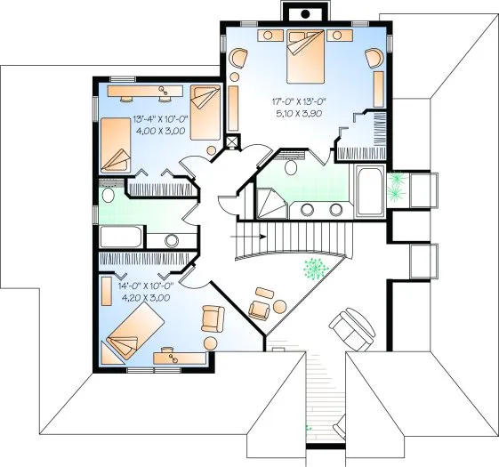 Second Floor Plan for House Plan #148882