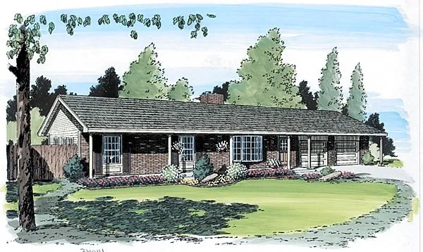 Full Rendering for House Plan #181091