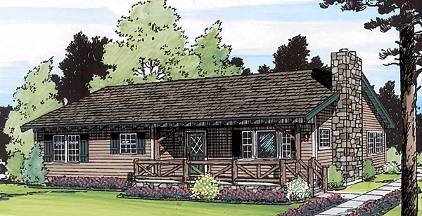 Full Rendering for House Plan #186411