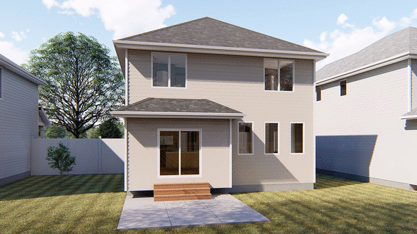 Rear Elevation for House Plan #705461
