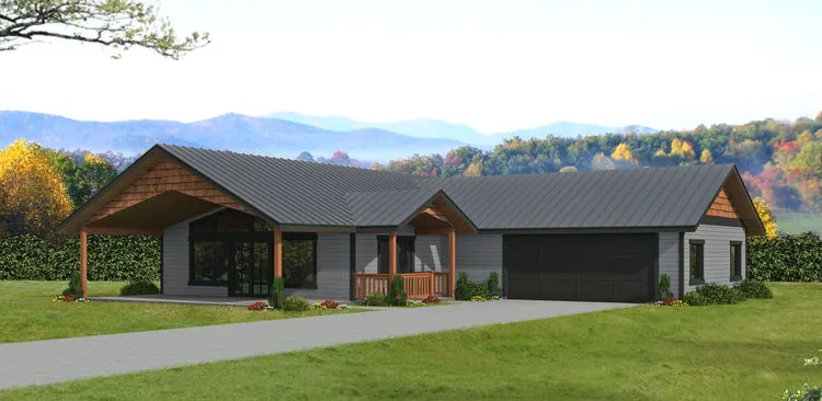 Full Rendering for House Plan #452531