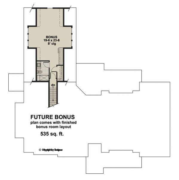 Attic Plan for House Plan #287822
