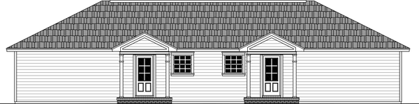 Rear Elevation for House Plan #216971