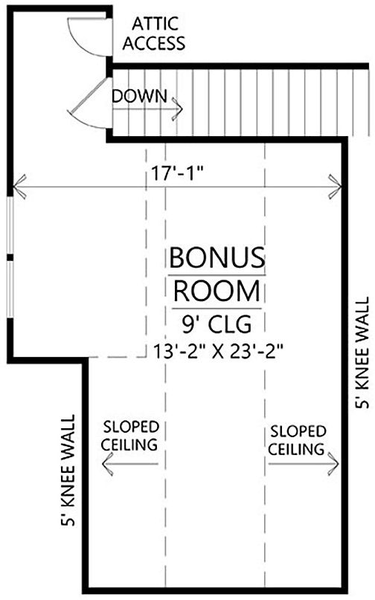 Attic Plan for House Plan #900322