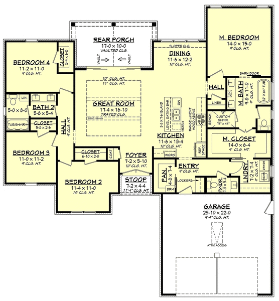 Main Floor Plan for House Plan #309991