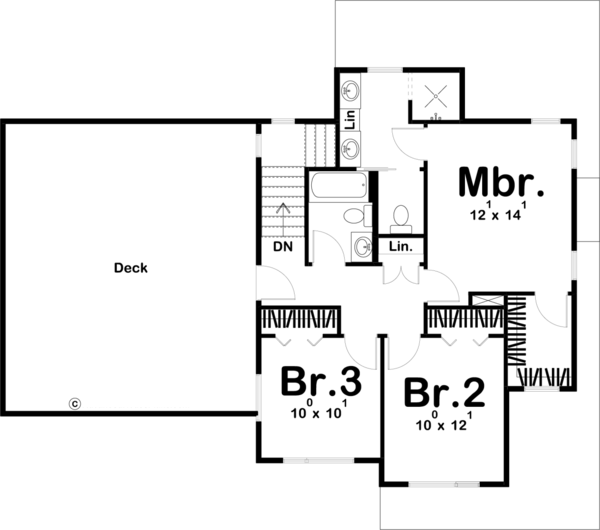 Second Floor Plan for House Plan #703641