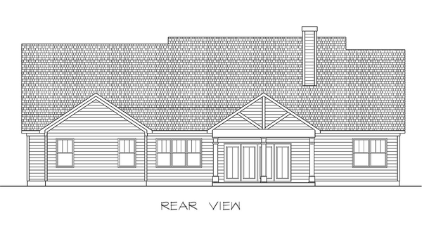 Rear Elevation for House Plan #718082