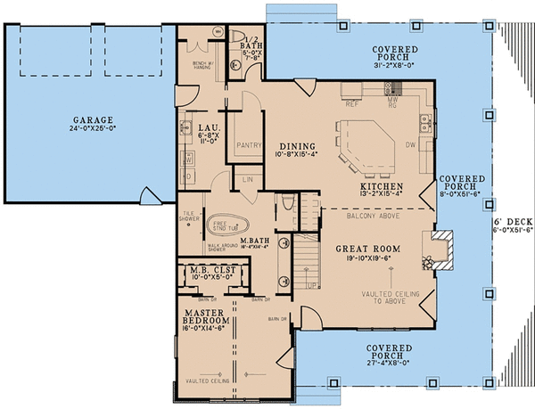 Main Floor Plan for House Plan #318722