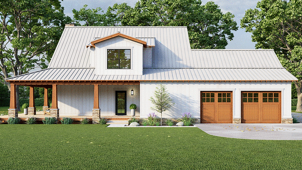 Rear Elevation for House Plan #318722