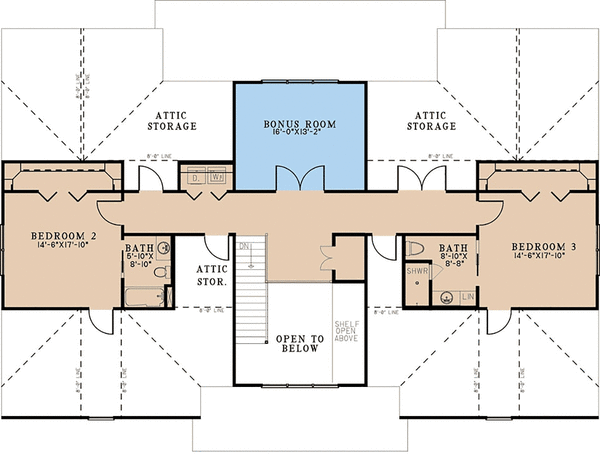 Second Floor Plan for House Plan #319873