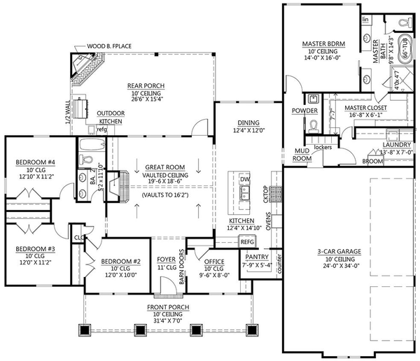 Main Floor Plan for House Plan #900032