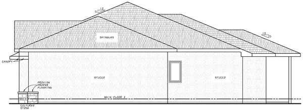 Right Elevation for House Plan #156491