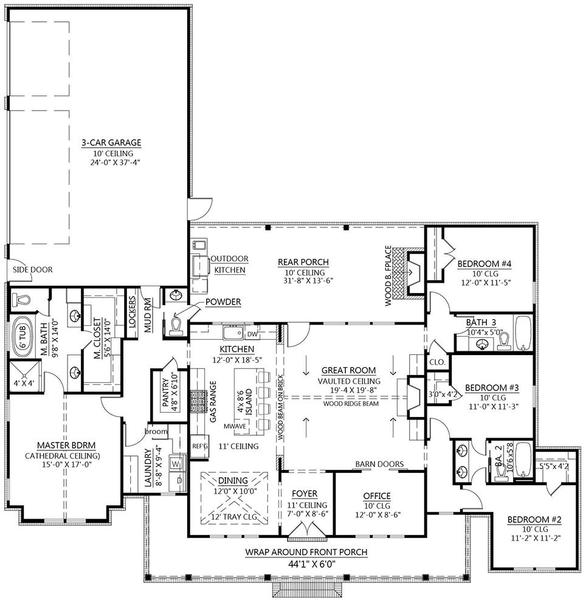 Main Floor Plan for House Plan #900042