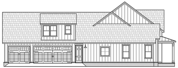 Left Elevation for House Plan #900042
