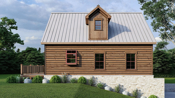 Rear Elevation for House Plan #311222