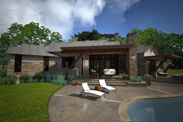 Rear Elevation for House Plan #642532