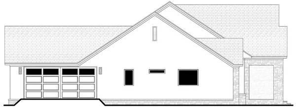 Left Elevation for House Plan #305922