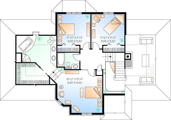 Second Floor Plan for House Plan #141982
