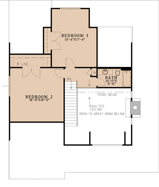 Second Floor Plan for House Plan #319722