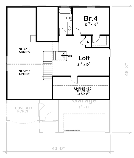 Second Floor Plan for House Plan #152781